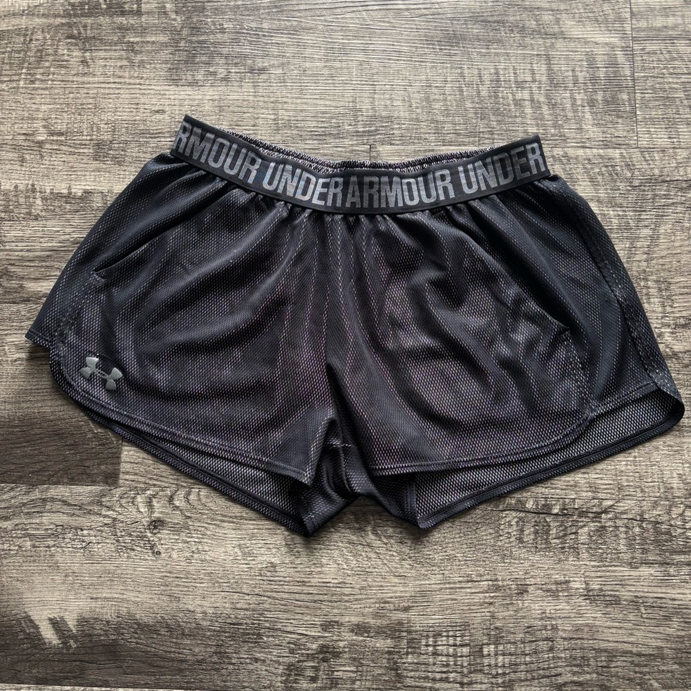 Women’s Under Armour Black Shimmer Athletic Shorts - Reflective - Size Small